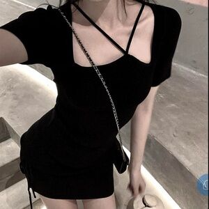 Elegant Black Strappy Dress